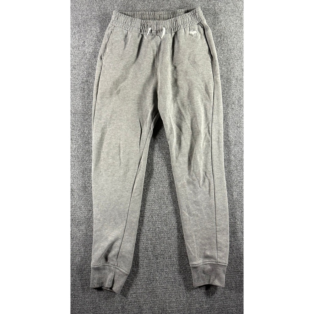 Abercrombie & Fitch Womens Heather Gray Fleece Jogger Sweatpants Moose Logo